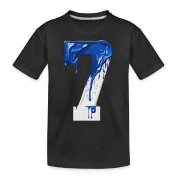 NR. 7 NUMMER 7 BLAU WEIß 7. GEBURTSTAG - Kinder Premium Bio T-Shirt - Schwarz - Vorne