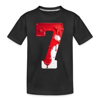 NON. 7 NUMÉRO 7 ROUGE BLANC 7E ANNIVERSAIRE - T-shirt bio Premium Enfant - noir - Devant