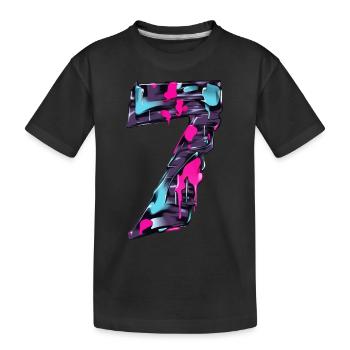 NR. 7 NUMMER 7 COOL 7. GEBURTSTAG - Kinder Premium Bio T-Shirt - Schwarz - Vorne