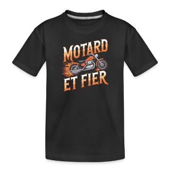 Motard et fier - T-shirt bio Premium Enfant - noir - Devant