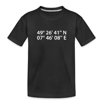 Kaiserslautern Koordinaten - Kinder Premium Bio T-Shirt - Schwarz - Vorne