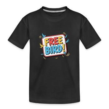 Free Bird - frei wie ein Vogel - Kinder Premium Bio T-Shirt - Schwarz - Vorne