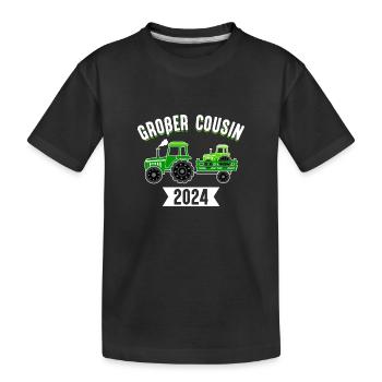 Großer Cousin 2024 - Traktor Landwirt Junge Geburt - Kinder Premium Bio T-Shirt - Schwarz - Vorne