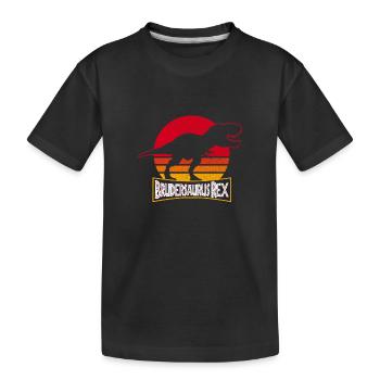 Brudersaurus Rex Big Brother Dinosaur Dino - Kids' Premium Organic T-Shirt - black - Front