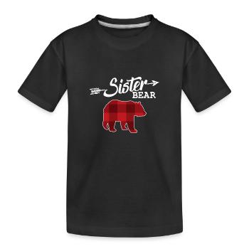 Schwester Bär Kind Geschenk Mädchen Weihnachten - Kinder Premium Bio T-Shirt - Schwarz - Vorne