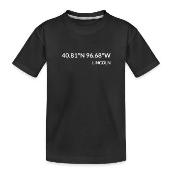 Lincoln Nebraska USA Koordinaten - Kinder Premium Bio T-Shirt - Schwarz - Vorne