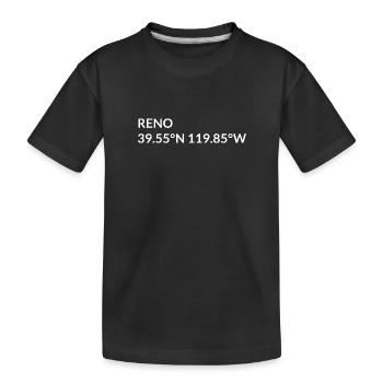 Reno, Nevada, USA Coordinates - Kids' Premium Organic T-Shirt - black - Front