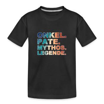 Onkel Pate Mythos Legende - Kinder Premium Bio T-Shirt - Schwarz - Vorne