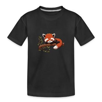 Le panda roux dort sur une chemise de sommeil d’animal de branche - T-shirt bio Premium Enfant - noir - Devant