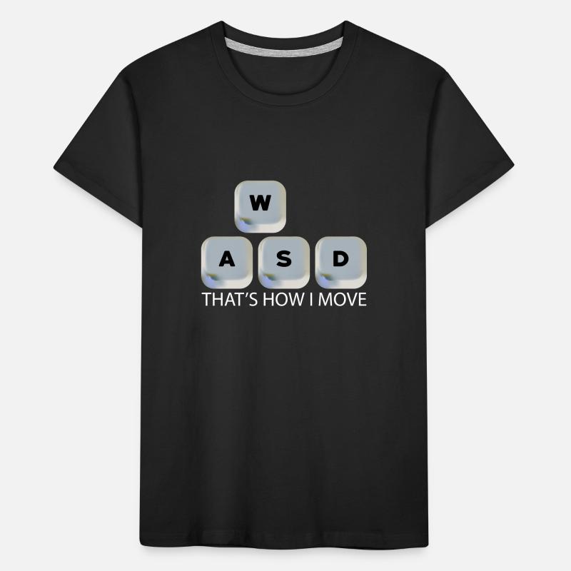 WASD Gaming Zocken Videospiel, PC, Computer Kinder Premium Bio T-Shirt