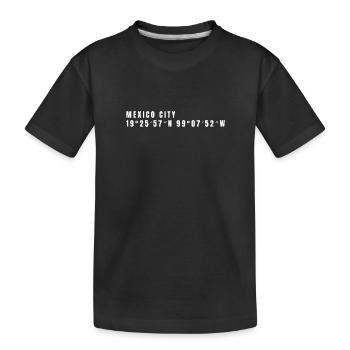 Mexico City Mexico Coordinates - Kids' Premium Organic T-Shirt - black - Front