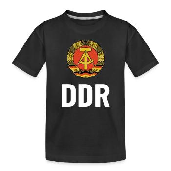 DDR Wappen, Osten, Ossi Geschenk, Ostalgie - Kinder Premium Bio T-Shirt - Schwarz - Vorne