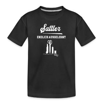 Sattler Endlich Ausgelernt Lehrling Azubi Lehre - Kinder Premium Bio T-Shirt - Schwarz - Vorne