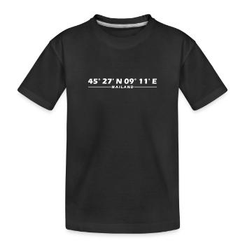 Mailand Koordinaten - Kinder Premium Bio T-Shirt - Schwarz - Vorne
