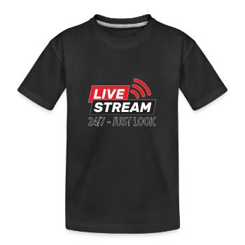 Live Stream 24/7 Content Creator - Kinder Premium Bio T-Shirt - Schwarz - Vorne