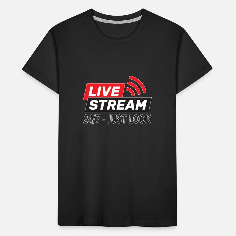 Live Stream 24/7 Content Creator Kinder Premium Bio T-Shirt