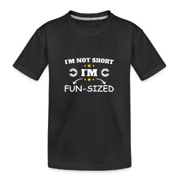 Je ne suis pas petit, je suis de taille amusante - T-shirt bio Premium Enfant - noir - Devant