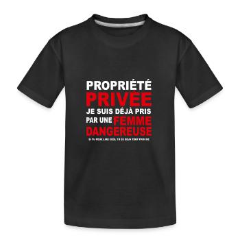 Propriété privée idée cadeau amoureux couple - T-shirt bio Premium Enfant - noir - Devant