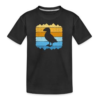 Puffin Papageitaucher Papageientaucher Island - Kinder Premium Bio T-Shirt - Schwarz - Vorne