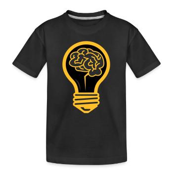Ampoule avec un cerveau - T-shirt bio Premium Enfant - noir - Devant