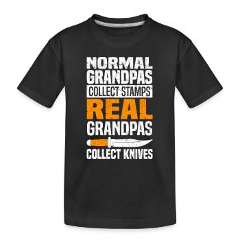 Messer sammeln - Kinder Premium Bio T-Shirt - Schwarz - Vorne