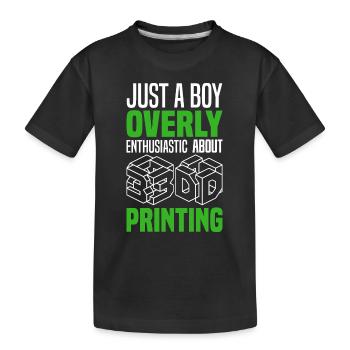 3D Drucken - Kinder Premium Bio T-Shirt - Schwarz - Vorne