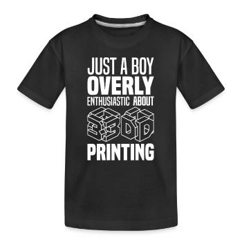 3D Druck - Kinder Premium Bio T-Shirt - Schwarz - Vorne