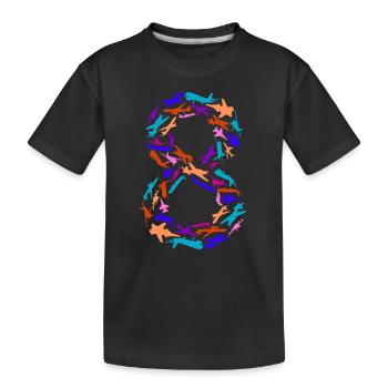 Birthday Boy 8 Years Airplane Airplanes - Kids' Premium Organic T-Shirt - black - Front