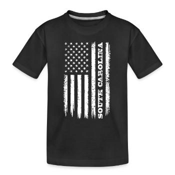 Drapeau des États-Unis d’État de la Caroline du Sud - T-shirt bio Premium Enfant - noir - Devant