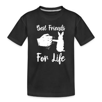 Meilleurs amis pour la vie Lapin Pâques - T-shirt bio Premium Enfant - noir - Devant