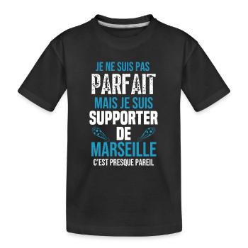 Marseille Foot Marseille Fangeschenk - Kinder Premium Bio T-Shirt - Schwarz - Vorne