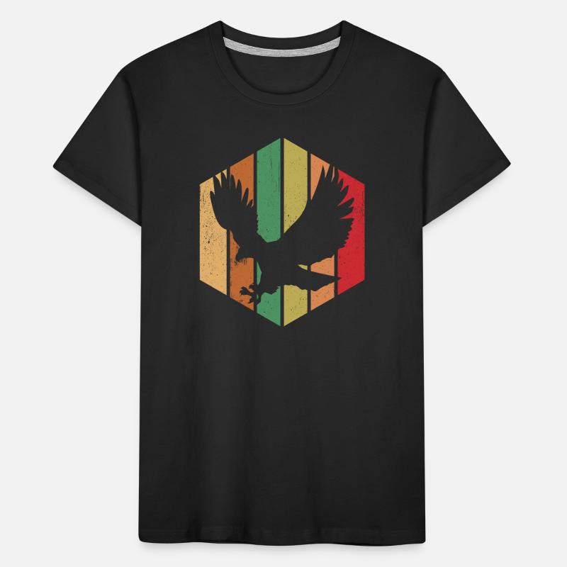 Vogel Retro Grafik Kinder Premium Bio T-Shirt