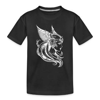 Schildmaid, Walküre, Nordisch, Wikinger, Odin - Kinder Premium Bio T-Shirt - Schwarz - Vorne