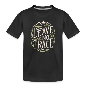 Umweltfreundliche Wanderung ohne Spuren hinterlassen - Kinder Premium Bio T-Shirt - Schwarz - Vorne