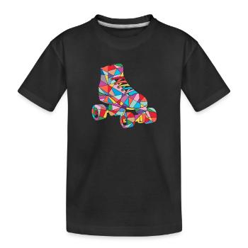Rollschuh Mädchen Roller Skating Kinder Rollschuhe - Kinder Premium Bio T-Shirt - Schwarz - Vorne