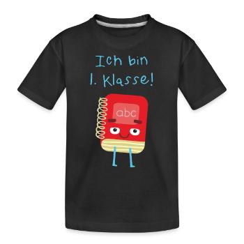 Einschulung blau - Kinder Premium Bio T-Shirt - Schwarz - Vorne