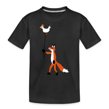Fuchs und Henne - Kinder Premium Bio T-Shirt - Schwarz - Vorne
