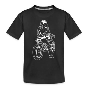 Cafe Racer Motorrad 02_weiß - Kinder Premium Bio T-Shirt - Schwarz - Vorne