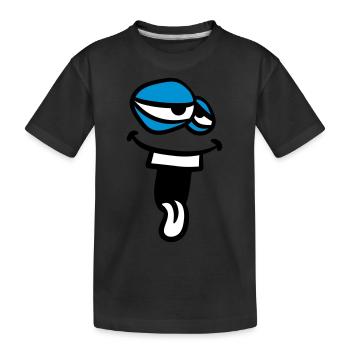 visage drôle monstre tête clipart drôle bande dessinée c - T-shirt bio Premium Enfant - noir - Devant