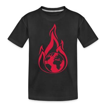 home planète terre en feu changement climatique global erw - T-shirt bio Premium Enfant - noir - Devant