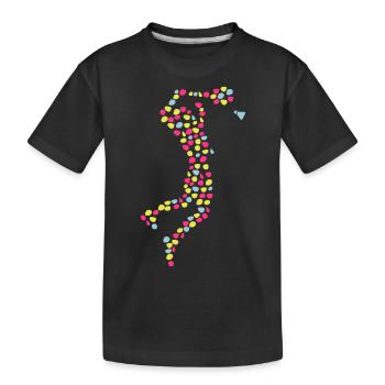 Spieler Spieler Badminton Federball Dots - Kinder Premium Bio T-Shirt - Schwarz - Vorne