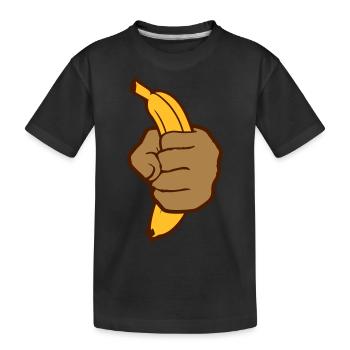 banana eat food hunger delicious cook apron - Kids' Premium Organic T-Shirt - black - Front