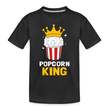 Popcorn King - Kids' Premium Organic T-Shirt - black - Front