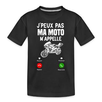 Cadeau Motard Humour Je Peux Pas Ma Moto M'appelle - T-shirt bio Premium Enfant - noir - Devant