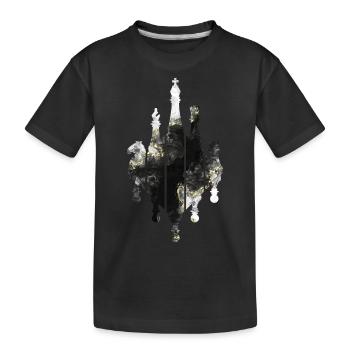 SCHACHSPIEL SCHACHBRETT SCHACH - Kinder Premium Bio T-Shirt - Schwarz - Vorne