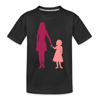 Duo Girl Mama - Kids' Premium Organic T-Shirt - black - Front