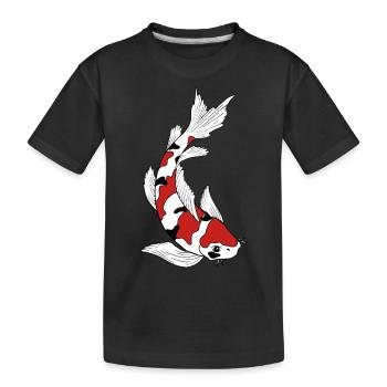 Koi Karpfen - Kinder Premium Bio T-Shirt - Schwarz - Vorne