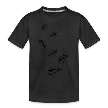 Lippen - Kinder Premium Bio T-Shirt - Schwarz - Vorne