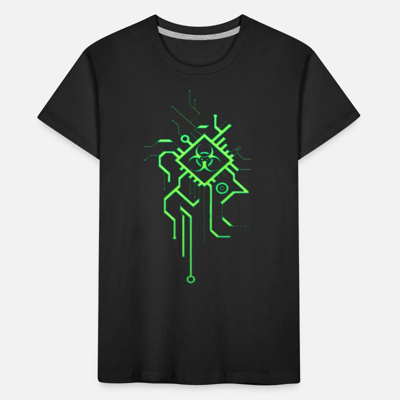 Hacking hackers hacker computer malware esport trojan Kids' Premium Organic T-Shirt