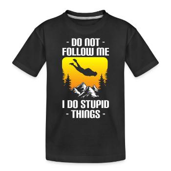 Gleitschirmfliegen Fallschirmspringer Flugsport - Kinder Premium Bio T-Shirt - Schwarz - Vorne